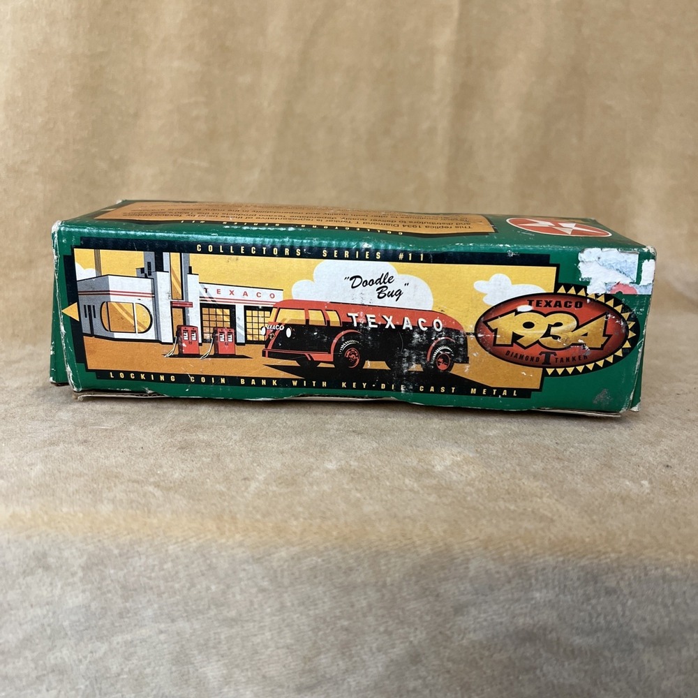 Vtg 1994 ERTL Texaco Doodle Bug 1934 Diamond T Tanker Model Die‎ Cast Bank B195